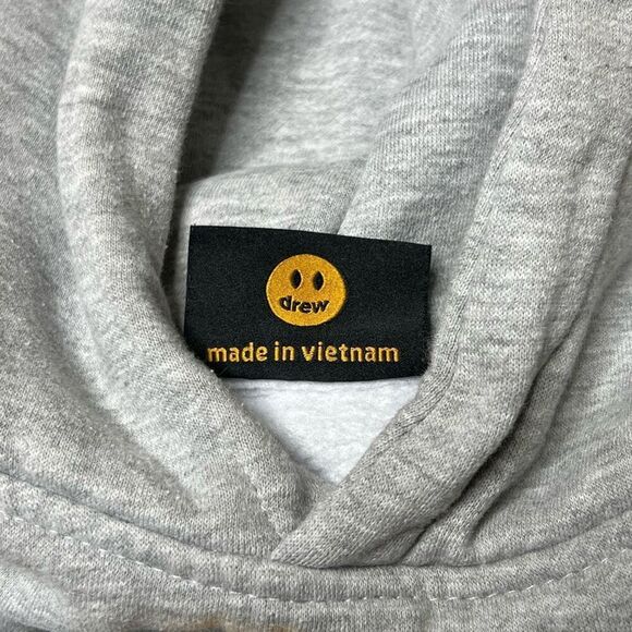 Drew House Just Bieber Gray Cropped Hoodie Medium - Picture 7 of 8